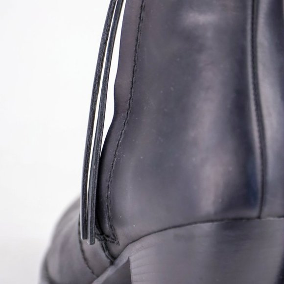 Acne Studios Pistol Black Leather Stacked Heel Boots - Picture 9 of 10